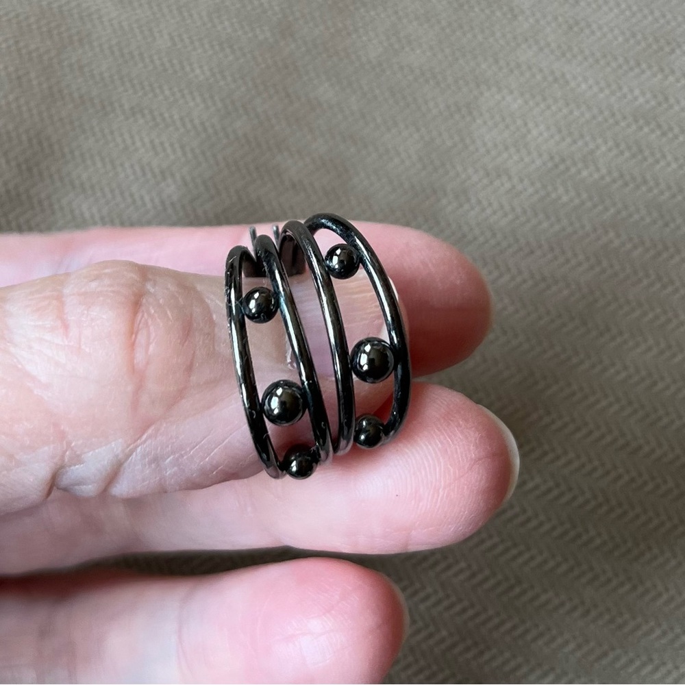 Dark silver hoop earrings
